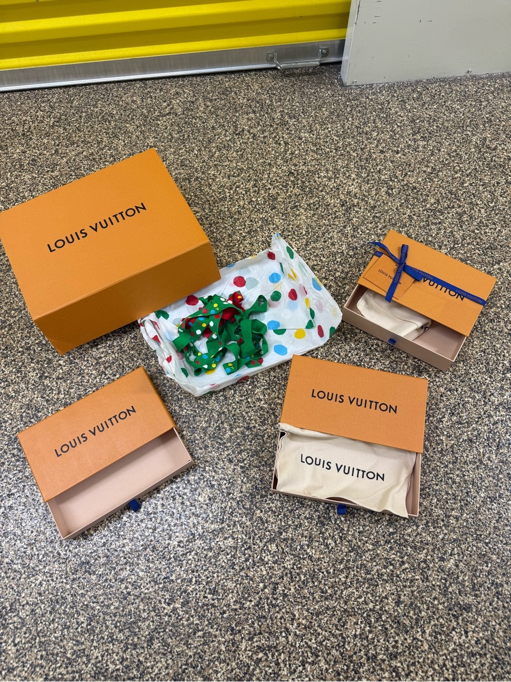 Louis Vuitton Orange & Blue Ribbon Gift Box Set